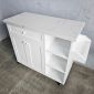 Bàn đảo bếp di động 106x40x85cm gỗ cao su mặt đá KISL006