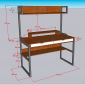 Bàn liền kệ sách có ngăn kéo 120x60x150cm gỗ cao su FD68076
