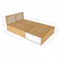 Giường đơn 203x120x75cm gỗ cao su GN68053