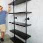 Kệ ống nước sắt gỗ tràm treo áp tường 80x25x220cm - PPF001