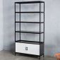 Kệ trưng bày có ngăn tủ 100x35x190cm gỗ cao su KS68273