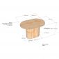 Bàn ăn hình Oval 120x80cm gỗ cao su BA68265