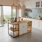  Bàn đảo bếp 160x70x81cm gỗ cao su KISL007