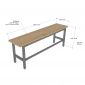 Bàn cụm 2 người 220x50cm gỗ thông chân sắt lắp ráp SPD68249