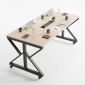 Bàn họp di động 160x80cm gỗ plywood chân chữ K FOS020