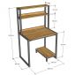 Bàn máy tính liền kệ 100x60x140cm gỗ cao su FD68079