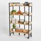 Kệ sách 4 tầng di động 80x30x120cm gỗ cao su KS68279