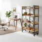 Kệ sách 4 tầng di động 80x30x120cm gỗ cao su KS68279
