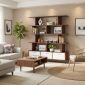 Kệ sách trang trí có ngăn kéo gỗ Tràm chân sắt KS68179