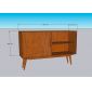 Tủ trang trí 140x40cm gỗ cao su KTB68230