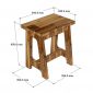 Ghế đôn 40x30x45cm gỗ tràm GCF314