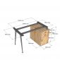 Bàn gác tủ có kệ sách 120x70cm gỗ cao su chân CONE FD68081