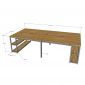 Bàn cụm 4 chỗ liền kệ 240x120cm gỗ cao su CBLV001 Bàn cụm 4 chỗ liền kệ 240x120cm gỗ cao su CBLV001
