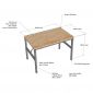 Bàn gấp gọn 80x60x60cm gỗ cao su SPD68250