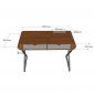 Bàn có ngăn kéo 120x60cm gỗ cao su chân chữ X BD68162