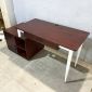 Bàn làm việc ZETA 160x60cm gỗ cao su chân CONE BD68152