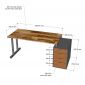 Bàn làm việc gác tủ 180x70cm gỗ tự nhiên hệ TIO HBTO038