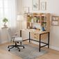 Bàn làm việc liền giá sách 120x60x150cm gỗ cao su FD68082