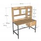 Bàn làm việc liền giá sách 120x60x150cm gỗ cao su FD68082