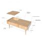 Bàn trẻ em 90x50cm gỗ cao su PSD044