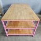Bàn workshop 3 tầng 180x100x80cm gỗ cao su WSTB001
