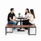 Combo 4 cái ghế băng dài 120x35cm và 1 bàn cafe tròn CBGB002