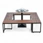 Combo 4 cái ghế băng dài 120x35cm và 1 bàn cafe tròn CBGB002