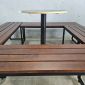 Combo 4 cái ghế băng dài 120x35cm và 1 bàn cafe tròn CBGB002