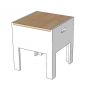 Ghế hồ sơ di động 40x40x45cm gỗ cao su GNHS002