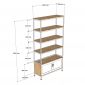Kệ trưng bày có ngăn tủ 100x35x190cm gỗ cao su KS68344