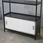 Kệ trưng bày có ngăn tủ 100x35x190cm gỗ cao su KS68344