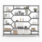 Kệ trang trí khung sắt 196x30x155cm gỗ cao su KTB68062