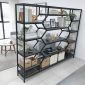 Kệ trang trí khung sắt 196x30x155cm gỗ cao su KTB68062