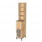 Tủ bên hông tủ lạnh 30x40x170cm gỗ cao su TBTL001