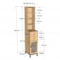 Tủ bên hông tủ lạnh 30x40x170cm gỗ cao su TBTL001