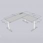 Bàn góc L có hộp điện 160x160cm gỗ tràm hệ TIO HBTO045
