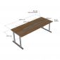 Bàn họp có hộp điện 220x90cm gỗ plywood hệ TIO HBTO044
