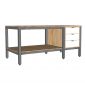Bàn cắt vải có ngăn tủ 180x90cm gỗ cao su WSTB003