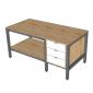 Bàn cắt vải có ngăn tủ 180x90cm gỗ cao su WSTB003