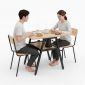 Bàn cafe chữ nhật 80x60cm gỗ plywood CFD68279