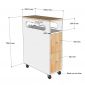 Tủ di động TINY 20x60x81cm gỗ cao su TDDT001
