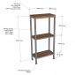 Kệ gia vị 3 tầng Tiny 40x20x85cm gỗ cao su KDGV001