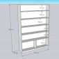 Kệ sách 6 tầng 140x30x200cm gỗ cao su KS68347