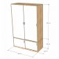 Tủ quần áo 2 cánh cửa trượt 140x55x200cm gỗ cao su TQA68076