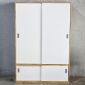 Tủ quần áo 2 cánh cửa trượt 140x55x200cm gỗ cao su TQA68076