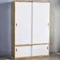 Tủ quần áo 2 cánh cửa trượt 140x55x200cm gỗ cao su TQA68076