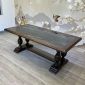 Bàn ăn Maison 220x100x75cm mặt đá ceramic chân gỗ tần bì BA68280