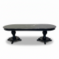 Bàn ăn hình oval 245x95x75cm Noir mặt đá ceramic vân mây chân gỗ BA68279