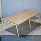 Bàn cụm 4 người 240x120cm gỗ PLywood vân sồi chân sắt hệ CONE HBCO027