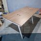 Bàn cụm 4 người 240x120cm gỗ PLywood vân sồi chân sắt hệ CONE HBCO027